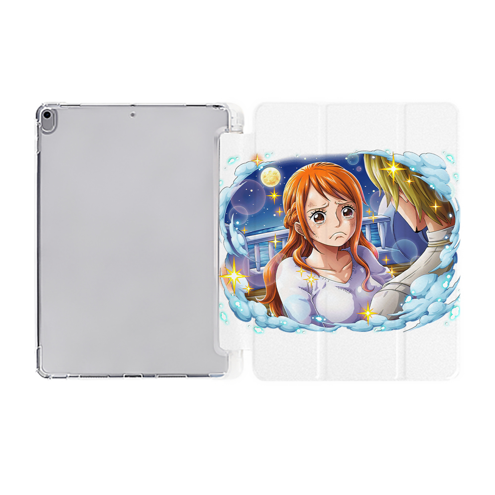 （画像用） ワンピース ナミ ONE PIECE Nami IPad ケース ペン収納付き 三つ折りスタンド PUレザー×シリコン 対応機種9.5/10.5/10.9インチ